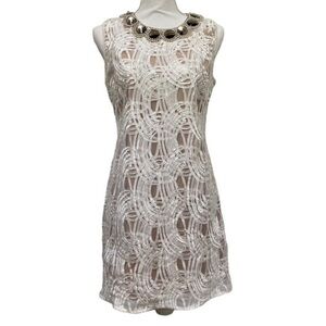 Adrianna Papell Petite Ribbon Lace Shift Dress